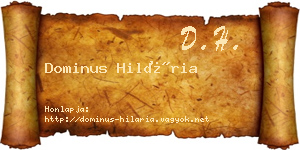 Dominus Hilária névjegykártya